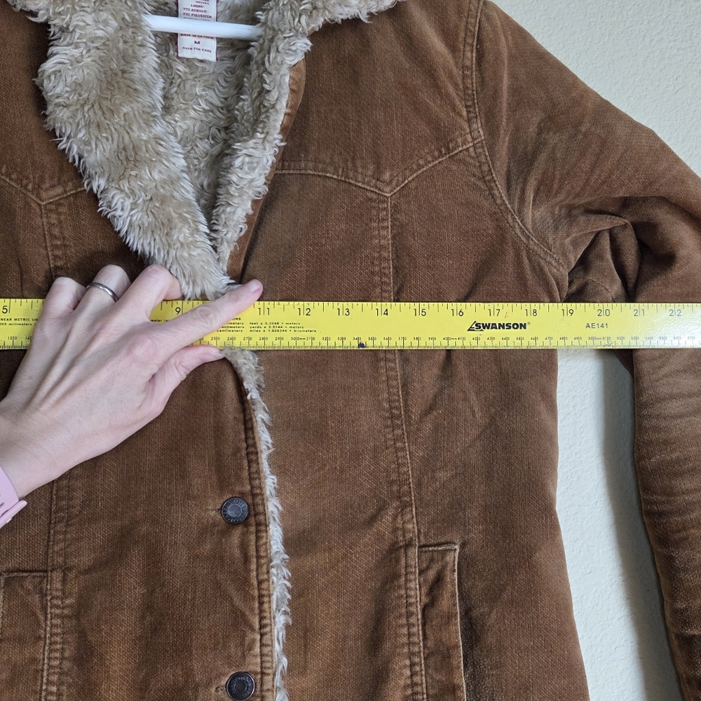 Vintage Abercrombie & Fitch Y2k Penny Lane Cotton Sherpa Jacket - Picture 4 of 8